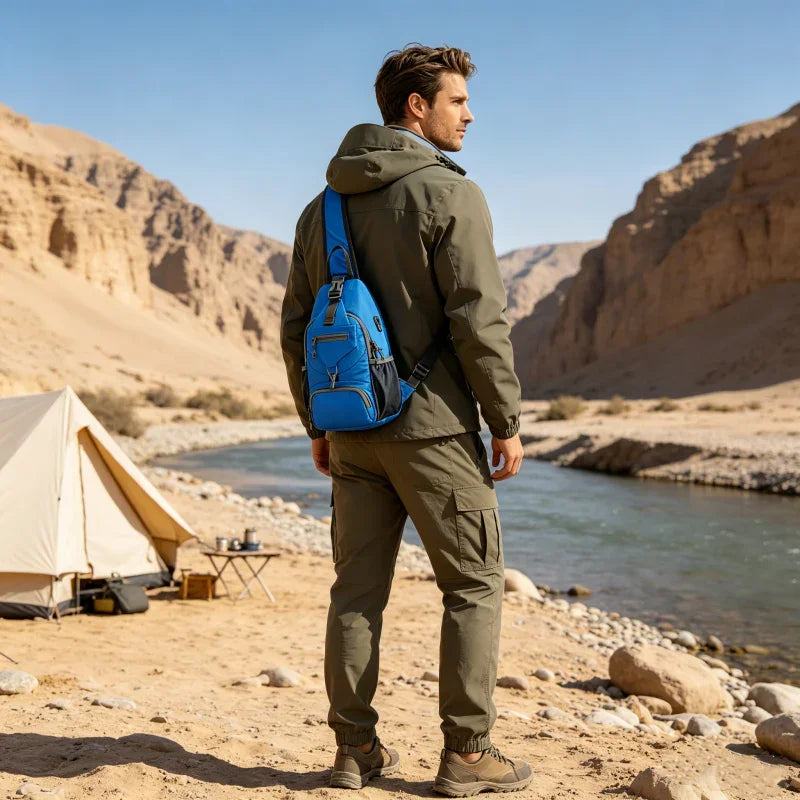 ⏰🔥LIMITED TIME 50% OFF!🔥50K+ SOLD!🎒Men's Outdoor Sling Crossbody Bag – Multi-Pocket, Water-Resistant, Breathable Back 🌦️