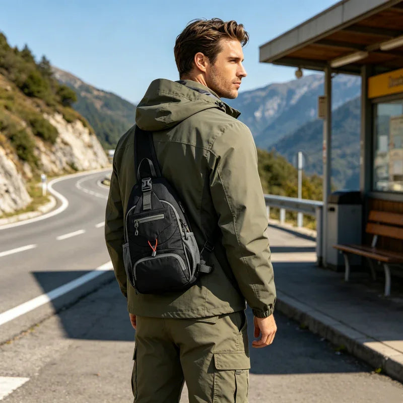⏰🔥LIMITED TIME 50% OFF!🔥50K+ SOLD!🎒Men's Outdoor Sling Crossbody Bag – Multi-Pocket, Water-Resistant, Breathable Back 🌦️