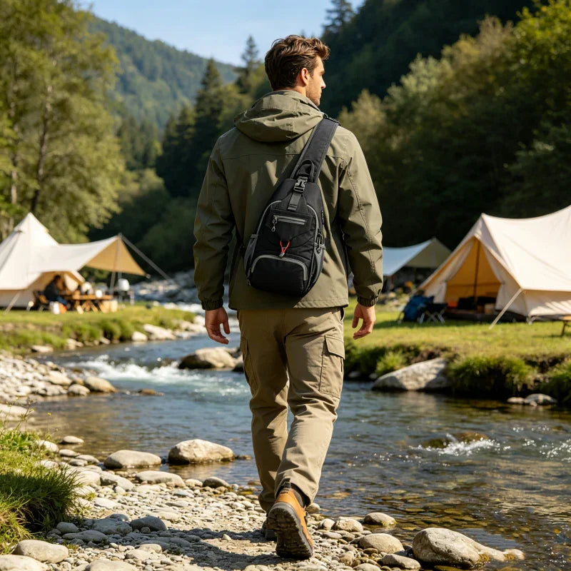 ⏰🔥LIMITED TIME 50% OFF!🔥50K+ SOLD!🎒Men's Outdoor Sling Crossbody Bag – Multi-Pocket, Water-Resistant, Breathable Back 🌦️