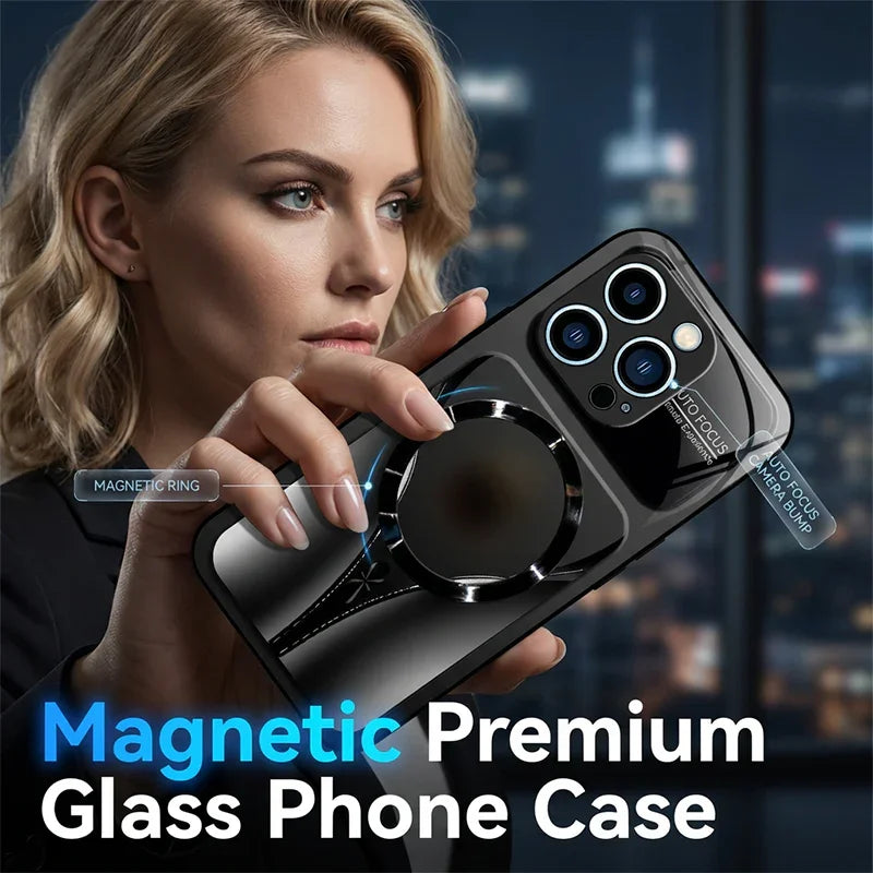 📱 50% OFF NOW!🧲 Magnetic Tempered Glass Phone Case – Shockproof & MagSafe Compatible – Premium Protective Cover ✨
