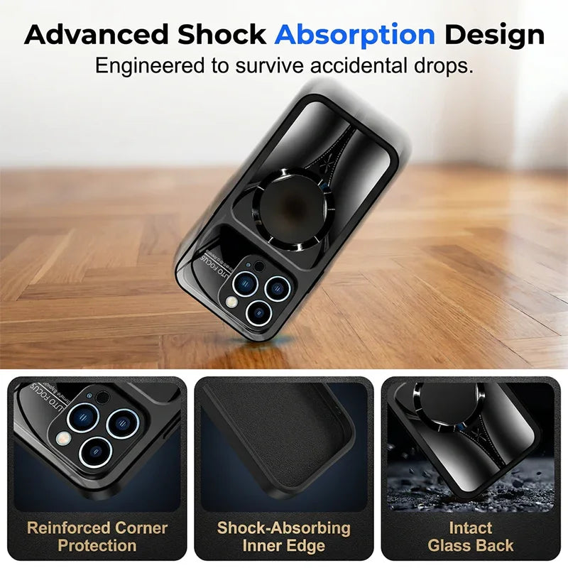 📱 50% OFF NOW!🧲 Magnetic Tempered Glass Phone Case – Shockproof & MagSafe Compatible – Premium Protective Cover ✨