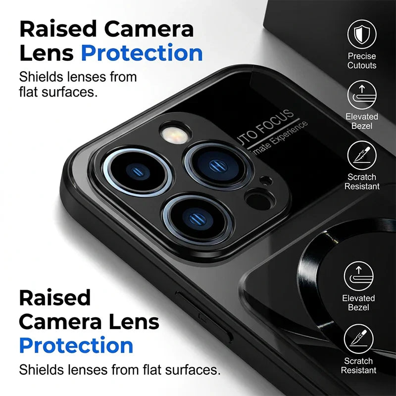 📱 50% OFF NOW!🧲 Magnetic Tempered Glass Phone Case – Shockproof & MagSafe Compatible – Premium Protective Cover ✨
