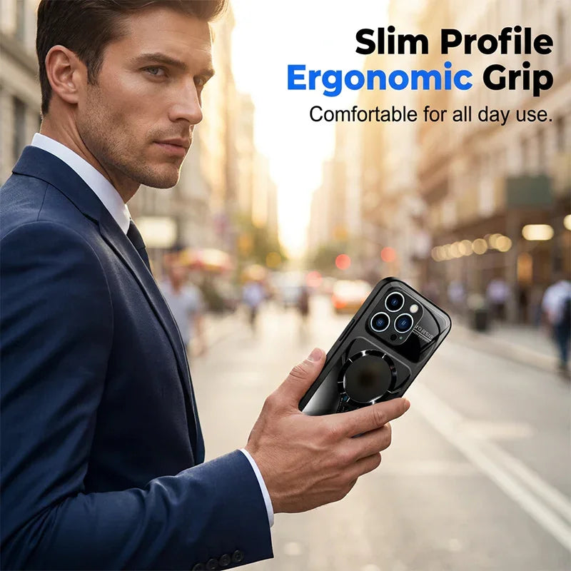 📱 50% OFF NOW!🧲 Magnetic Tempered Glass Phone Case – Shockproof & MagSafe Compatible – Premium Protective Cover ✨