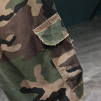 🔥 50% OFF NOW!⚡ Men's Studded Camo Cargo Shorts – Distressed, Multi-Pocket & Elastic Waist – Rugged Streetwear Cargo Shorts 🛹