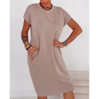 ⏳Limited-time 50% off⏰Women's T-Shirt Dress – Soft, Pockets, Effortless Midi👗