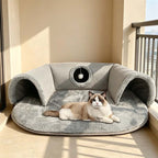 🐱 LIMITED-TIME 50% OFF! ✨ 2-in-1 Cat Tunnel Bed – Plush, Foldable, Collapsible 🎾
