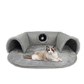 🐱 LIMITED-TIME 50% OFF! ✨ 2-in-1 Cat Tunnel Bed – Plush, Foldable, Collapsible 🎾