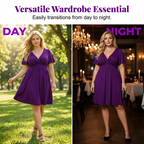 👗 50% OFF NOW! 🌸 Elegant V-Neck Twist Front Dress with Pockets – Flattering ruched waist, breathable & flowy – perfect for work, weddings or date nights – chic and functional 💃