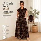 🎁2026 New Arrivals 52% OFF💥Women's Elegant Leopard Print Lapel Dress✨