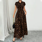 🎁2026 New Arrivals 52% OFF💥Women's Elegant Leopard Print Lapel Dress✨
