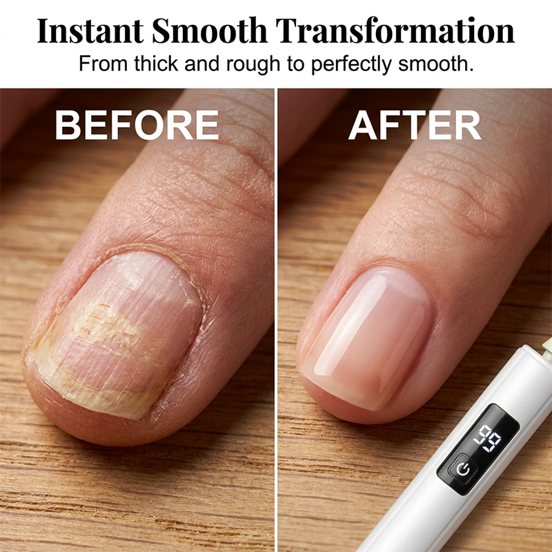 💅Professional Electric Nail Polisher – Smooths thick nails, 99-speed display. Multiple heads for shaping & buffing. 💎