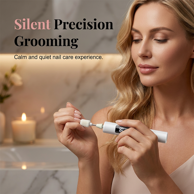 💅Professional Electric Nail Polisher – Smooths thick nails, 99-speed display. Multiple heads for shaping & buffing. 💎