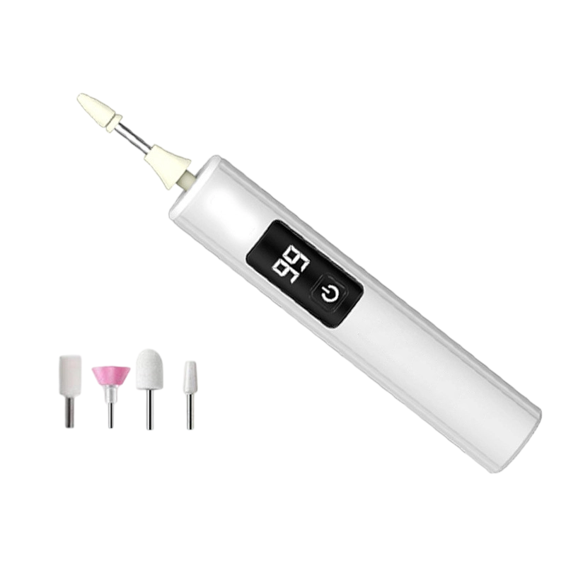 💅Professional Electric Nail Polisher – Smooths thick nails, 99-speed display. Multiple heads for shaping & buffing. 💎