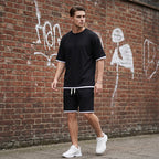 🎉 LIMITED TIME 50% OFF! 👕 Men's Waffle Knit T-Shirt & Shorts Set – Cooling Sensation Fabric & Relaxed Fit Design 💙