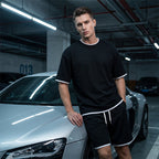 🎉 LIMITED TIME 50% OFF! 👕 Men's Waffle Knit T-Shirt & Shorts Set – Cooling Sensation Fabric & Relaxed Fit Design 💙