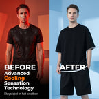 🎉 LIMITED TIME 50% OFF! 👕 Men's Waffle Knit T-Shirt & Shorts Set – Cooling Sensation Fabric & Relaxed Fit Design 💙