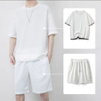 🎉 LIMITED TIME 50% OFF! 👕 Men's Waffle Knit T-Shirt & Shorts Set – Cooling Sensation Fabric & Relaxed Fit Design 💙