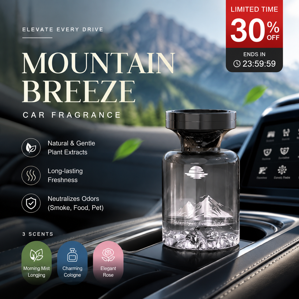 🥳2026 HOT SALE🥳🌿 30% OFF!🚗 110ml Long-Lasting Car Air Freshener – Natural plant extracts, eliminates smoke & pet odours. Weeks of freshness. Mountain design. Breath easy! 💨✨